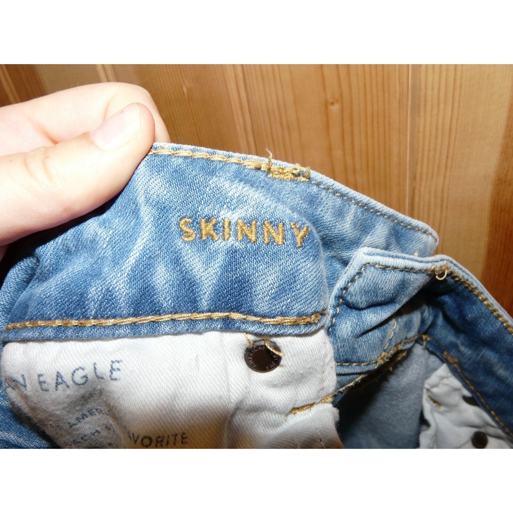American Eagle Next Level Flex Skinny Blue Jeans Mens 31 x 30 Distressed‎ - Picture 7 of 11